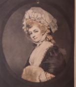 Print after a painting by George Romney (1734-1802) that portrayed English actress and writer