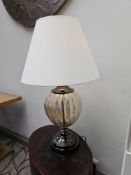 DAR Lighting NIV4220/X Niven Decorative Champagne Glass Table Lamp with Shade on Black chrome plinth