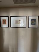3 x wall prints glazed and framed ( Location 207 John Chater Suite)
