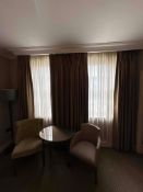 2 x pairs fully lined pencil pleat top drapes span 160 x 240cm drop ( Location 110)