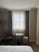 A pair of fully lined pencil pleated top drapes span 160 x 240cm drop ( Location 312)