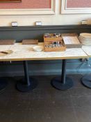 Dining table with marble effect laminate top 120 x 70 x 76cm (Location Leaf Restaurant )