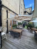 Bambrella Sirocco Side Wind cantilever parasols 2.6m x 2.6m (Location Terrace)