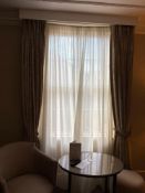 A pair of fully lined pencil pleated embossed pattern drapes 160 x 230cm drop ( Location 209)