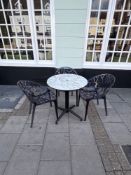 Flat Tech folding bistro table 70 x 76cm complete with 2 x Siesta Crystal Polycarbonate Modern