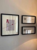 3 x framed and glazed wall art prints ( Location 104)