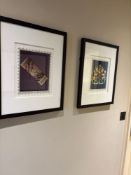 3 x framed and glazed wall art prints ( Location John Clode Suite )