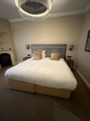 Divan bed set Top Brass emperor mattress 200 x 200cm complete with velvet upholstered fabric, finish