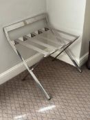 Aliseo Germany luggage rack made of chrome-plated stainless steel with sturdy strap. Folded