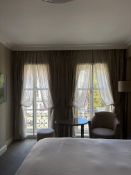 2 x pairs fully lined pencil pleat top drapes span 150 x 240cm drop ( Location 101)