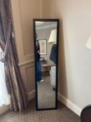 A cheval black wood mirror 35 x 140cm ( Location John Clode Suite )