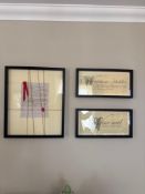 3 x framed and glazed wall art prints ( Location 308)