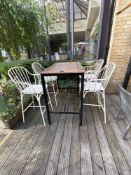 Large rectangular bar table on metal frame 120 x 70 x 110cm complete with 4 x Bar Stools aluminium
