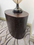 Shaped metal cylindrical side table or stool 51 x 34 x 51cm (Location Public Space )