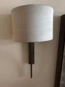 A pair of contemporary bronzed metal finish wall lights with shade 52cm high ( Location 207 John