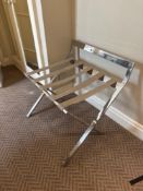 Aliseo Germany luggage rack made of chrome-plated stainless steel with sturdy strap. Folded