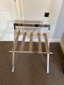 Aliseo Germany luggage rack made of chrome-plated stainless steel with sturdy strap. Folded