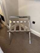 Aliseo Germany luggage rack made of chrome-plated stainless steel with sturdy strap. Folded