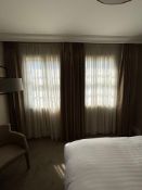 2 x pairs fully lined pencil pleated drapes span 160cm x 250cm drop ( Location 314)