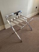 Aliseo Germany luggage rack made of chrome-plated stainless steel with sturdy strap. Folded