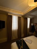 A pair of fully lined pencil pleated embossed drapes span 100 x 240cm drop ( Location 210)
