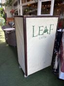 Mobile teak podium the rear with waste cupboard and open shelf unit 75 x 55 x 132cm (Location