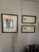 A set of 3 glazed and framed wall art prints ( Location 205)