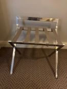 Aliseo Germany luggage rack made of chrome-plated stainless steel with sturdy strap. Folded