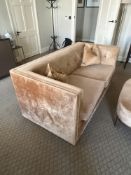 Sofa bed in Neutral mink velvet upholstery gives the sofa a soft and luxurious feel, with shallow