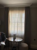 A pair of fully lined pencil pleated top drapes span 170 x 230cm drop ( Location 313)