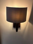 A pair of contemporary bronzed metal finish wall lights with shade 52cm high ( Location John Clode