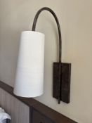 A pair of Porta Romana Willow Wall Lights bronzed Steel and brass with decorative finish (