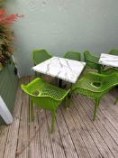 Flat Inside square dining table 80 x 80 x 75cm complete with 4 x Siesta Air XL armchairs 57 x 60 x