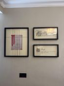 3 x framed and glazed wall art prints ( Location 316)