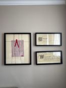 3 x framed and glazed wall art prints ( Location 304)