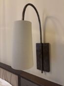 A pair of Porta Romana Willow Wall Lights bronzed Steel and brass with decorative finish (