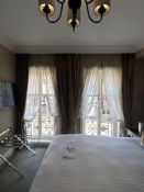 3 x pairs of fully lined pencil pleated embossed pattern top drapes span 140 x 240cm drop ( Location