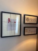 3 x framed and glazed wall art prints ( Location 109)