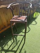 4 x Max Green Linear steel high stool 50 x 48 x 81cm (Location Terrace)