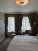2 x pairs fully lined pencil pleated top embossed pattern drapes span 160 x 240cm drop ( Location