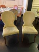 A pair of contemporary dining chairs upholstered dining chairs 52 x 63 x 97cm (Location Leaf