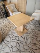 2 x Pedestal dining Table square 65 x 65 x 65cm raised on a shaped pedestal with square base