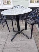 Flat Tech folding bistro table 70 x 76cm complete with 2 x Siesta Crystal Polycarbonate Modern