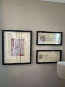 3 x framed and glazed wall art prints ( Location 311)