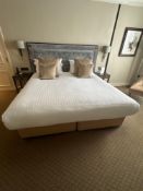 Divan bed set Top Brass emperor mattress 200 x 200cm complete with velvet upholstered fabric, finish