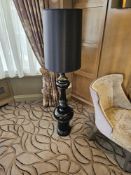 Hollywood high black gloss MSD002 standard floor lamp complete with shade 155cm tall (Location