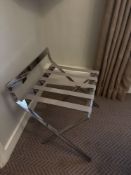 Aliseo Germany luggage rack made of chrome-plated stainless steel with sturdy strap. Folded