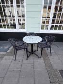 Flat Tech folding bistro table 70 x 76cm complete with 2 x Siesta Crystal Polycarbonate Modern