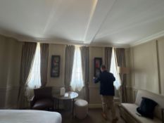 3 x pairs of fully lined pencil pleated drapes span 96w x 250cm drop ( Location 205)