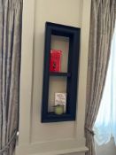 A set of 2 black open shelve wall cabinets 30 x 16 x 80cm ( Location 205)